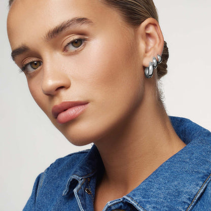 Rue Statement Hoops | White Gold