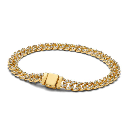 Cubo™ | Gold Moissanite Cuban Bracelet