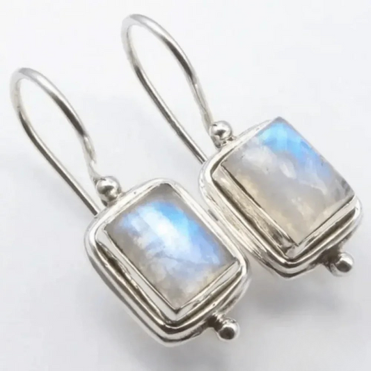 Theo™ | Vintage Moonstone Square Stone Earrings
