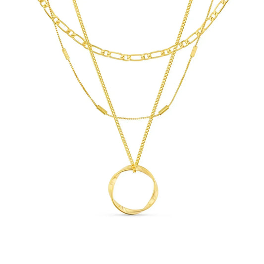 Circa™ | Gold Open Circle Three Row Necklace