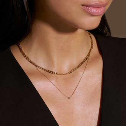 Vero™ | Gold Flat Link Curb Chain Necklace