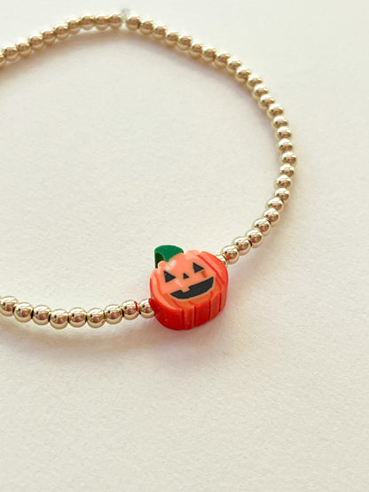 Dainty Halloween Pumpkin Bracelet