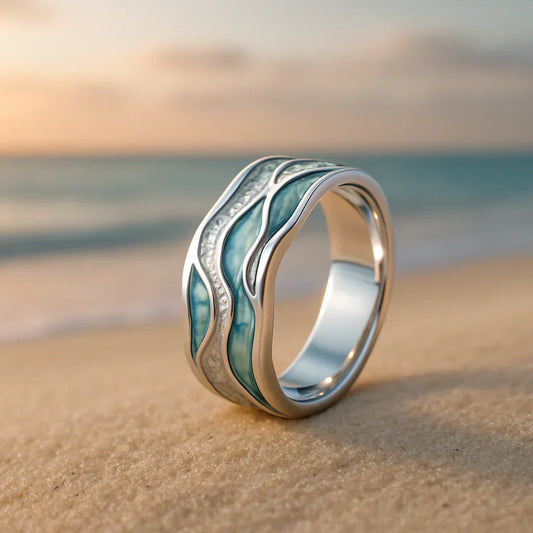 Seasilver Ripple Ring | White Gold