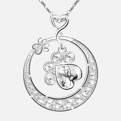 Seaton™ | Silver Paw Necklace with Zirconia